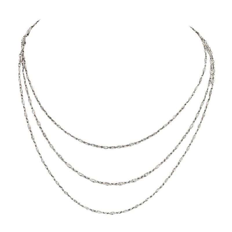 PLATINUM OLD CUT MARQUISE VINTAGE DIAMOND 56 INCHES DIAMONDS BY THE YARD