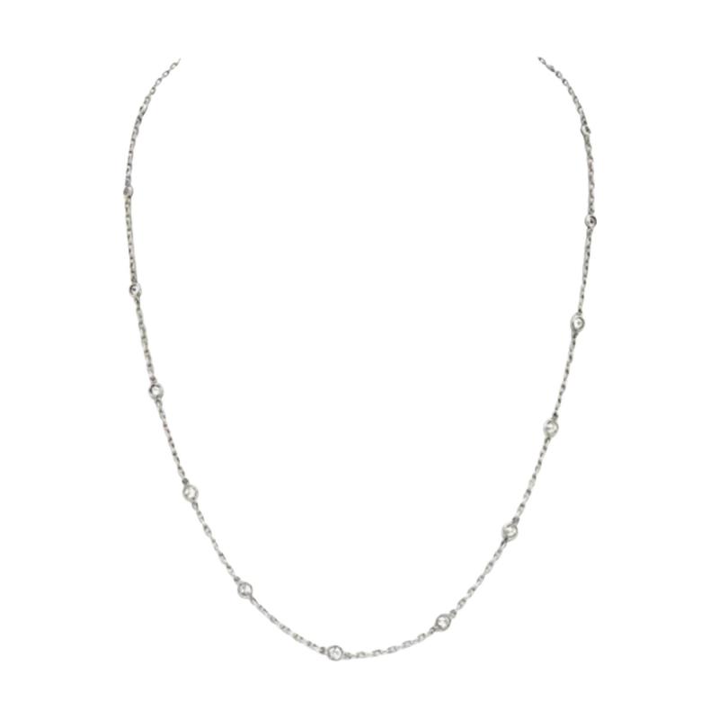 PLATINUM OLD MINE DIAMOND BY THE YARD CHAIN 2 75CTTW NECKLACE