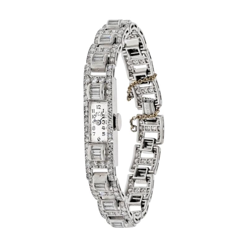 PLATINUM VINTAGE DIAMOND LADIES WATCH