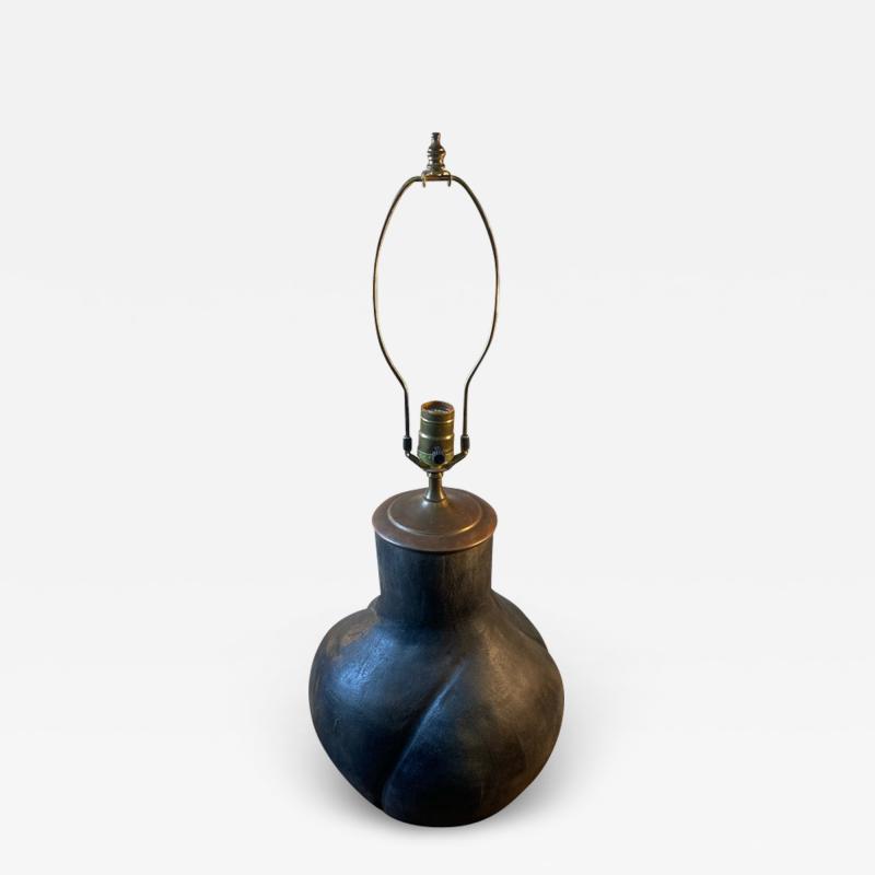 POST MODERNIST ORGANIC BRUTALIST FORM POTTERY LAMP
