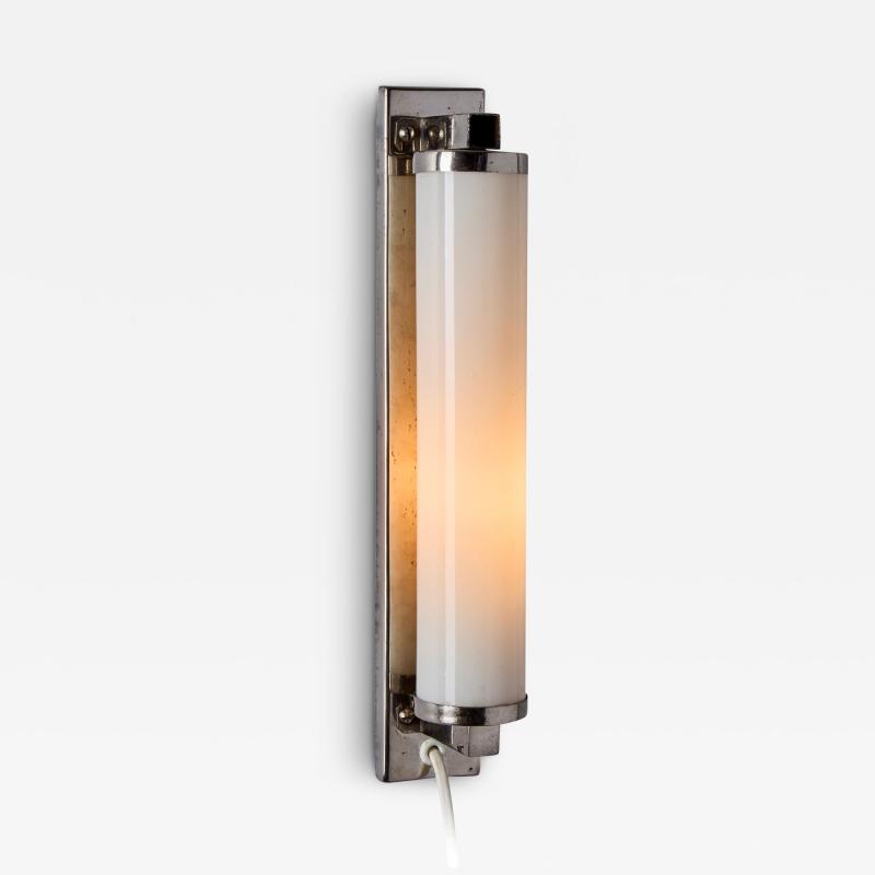 Paavo Tynell 1930s Finnish Cylindrical Glass Plug in Wall Lamp in the Manner of Paavo Tynell