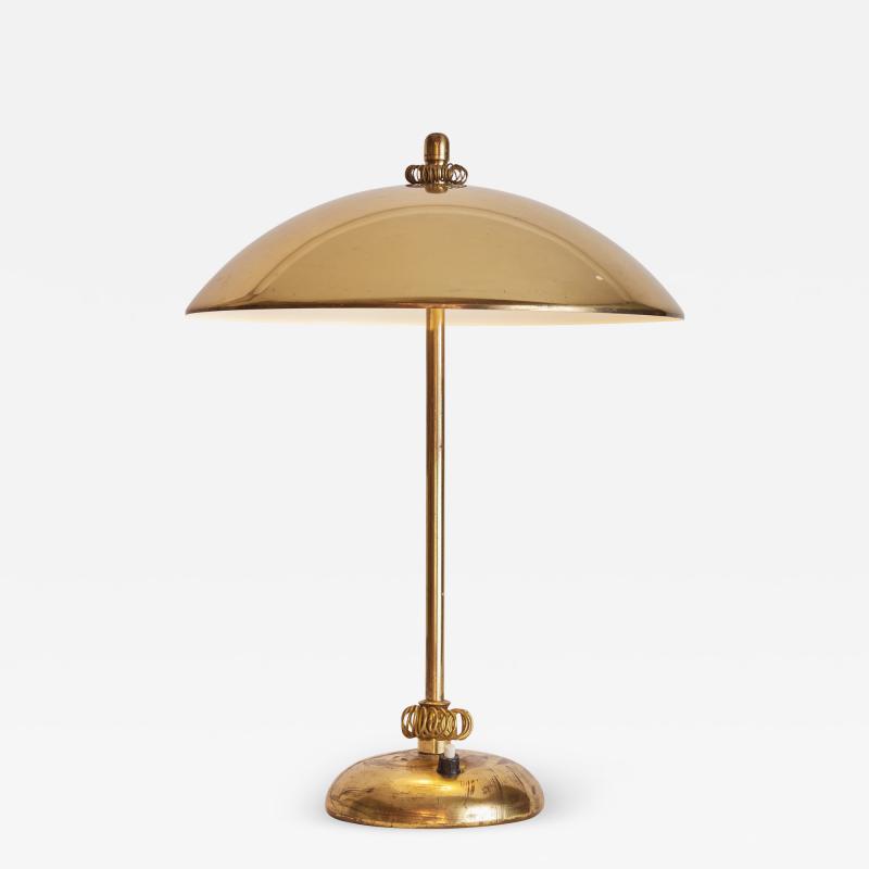 Paavo Tynell 1950s Finnish Brass Table Lamp Attributed to Paavo Tynell