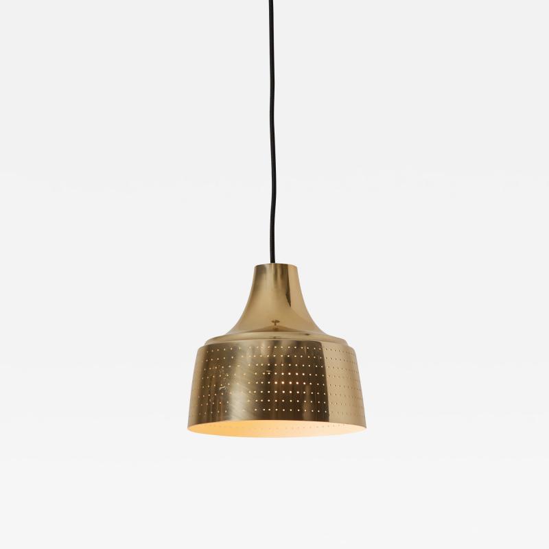 Paavo Tynell 1950s Finnish Perforated Brass Pendant In The Manner of Paavo Tynell