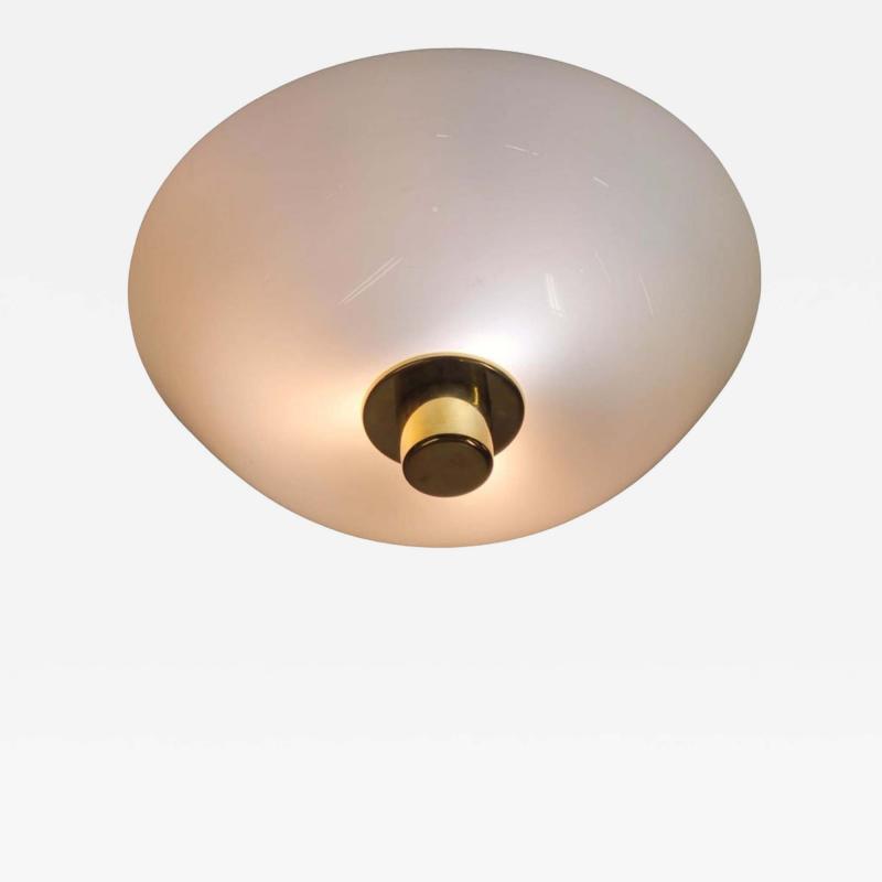 Paavo Tynell Classic Paavo Tynell Ceiling Lamp 2098N in Brass and Opaline Glass Idman 1950s
