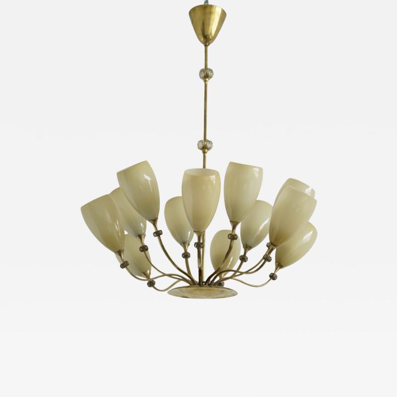 Paavo Tynell Large 12 lights Chandelier by Paavo Tynell for Idman 
