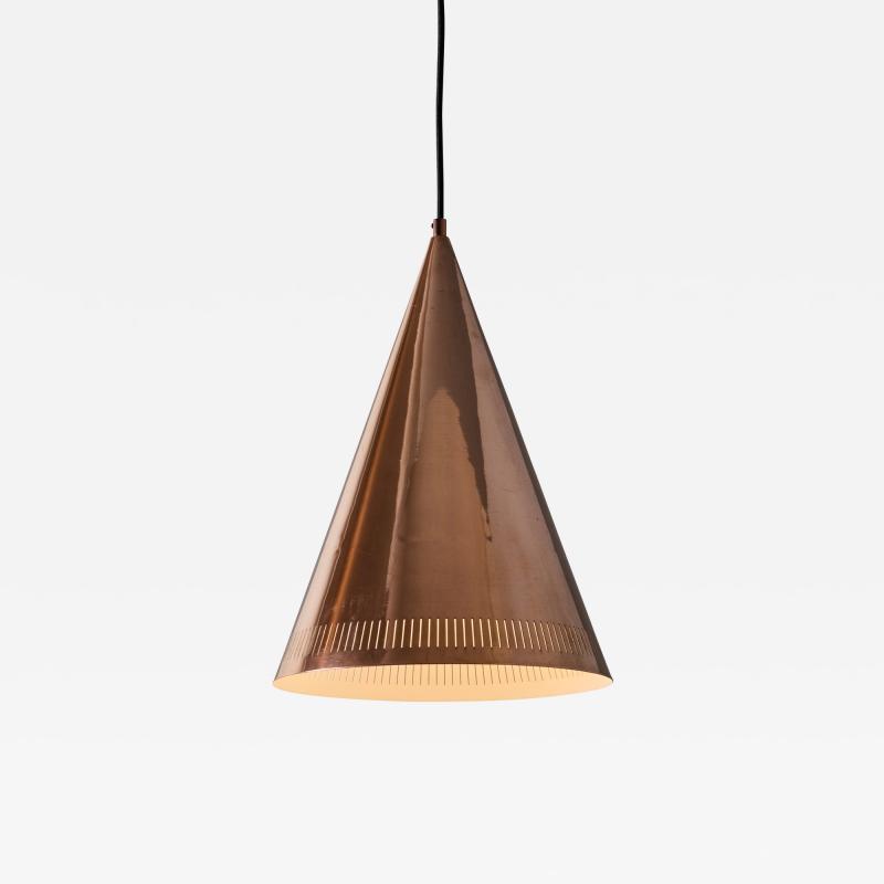 Paavo Tynell Monumental 1950s Conical Perforated Copper Pendant Attributed to Paavo Tynell