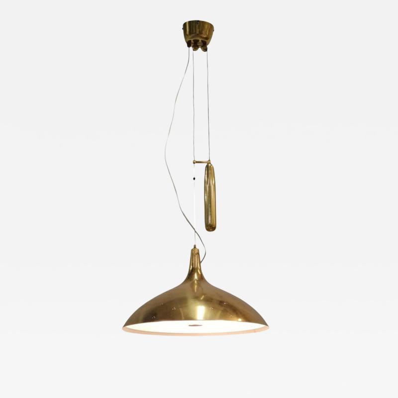 Paavo Tynell Paavo Tynell Adjustable Ceiling Lamp Model A1965 in Perforated Brass Taito 1950s