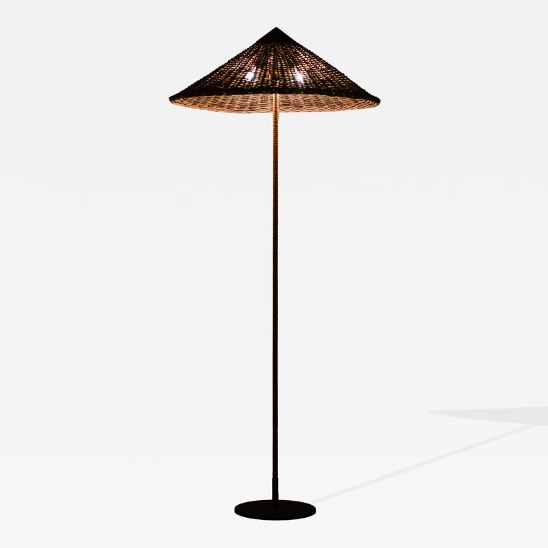 Paavo Tynell Paavo Tynell Brass Cane Floor Lamp by Taito Oy 1950s