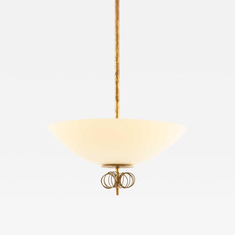 Paavo Tynell Paavo Tynell Brass Glass Ceiling Lamp by Taito Oy 1950s
