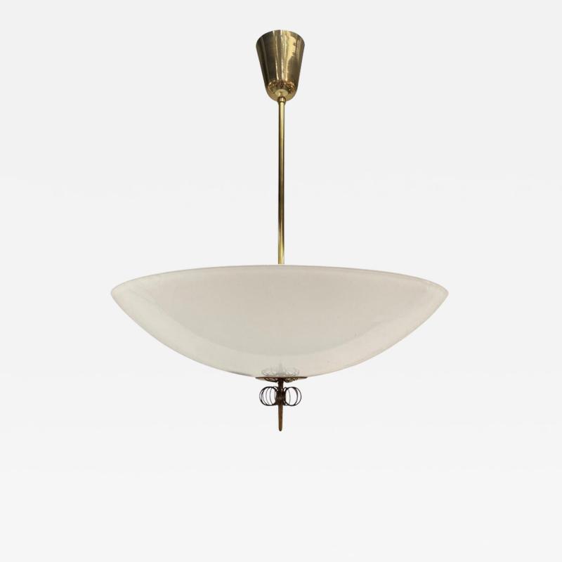 Paavo Tynell Paavo Tynell Chandelier in Brass Glass Model no 1088 Idman 1950s