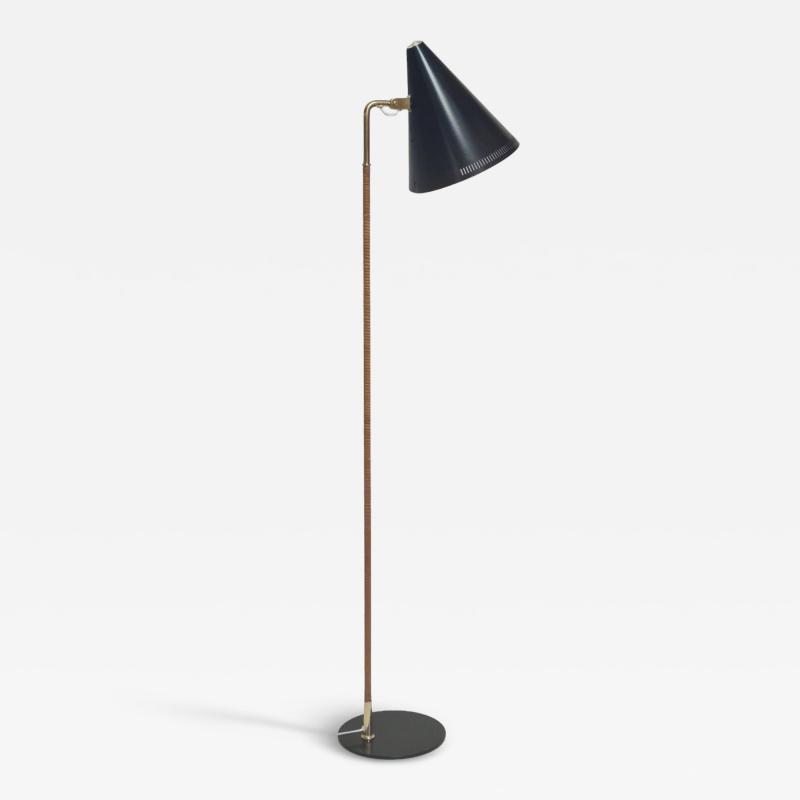 Paavo Tynell Paavo Tynell Nuns Hat Floor Lamp Model 9629 in Black Brass Taito 1950s