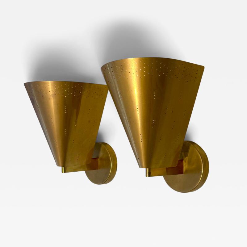 Paavo Tynell Paavo Tynell Pair of Model K8 11 Brass Wall Lamps for Taito 1950s