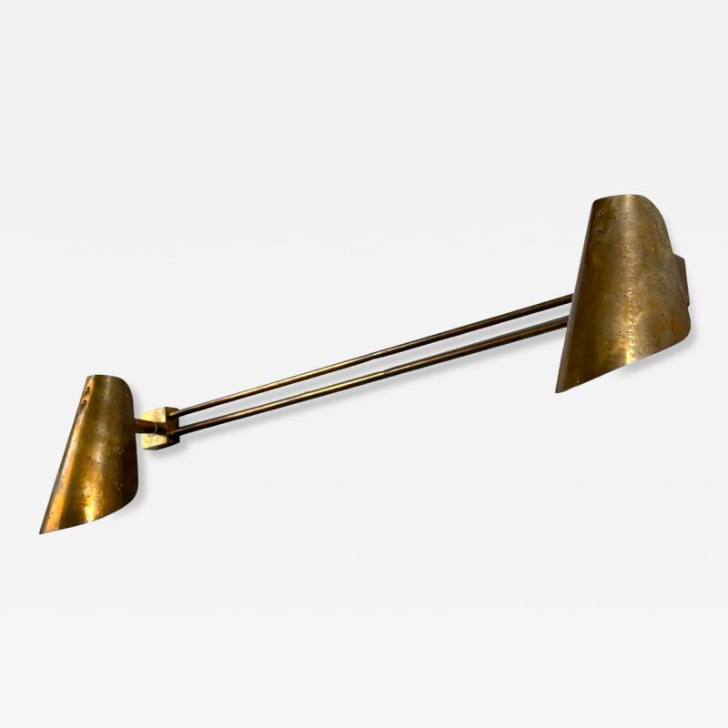 Paavo Tynell Paavo Tynell Style Large Double Wall Sconce Pierced Brass Finland 1950s