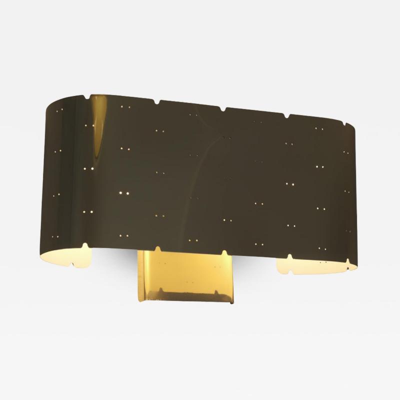 Paavo Tynell Paavo Tynell Wall Lamp Model 9460 in Perforated Brass Taito 1950s
