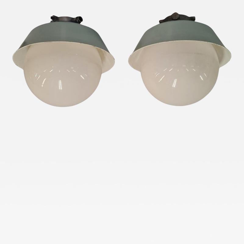 Paavo Tynell Pair of Sizeable Paavo Tynell Outdoor Indoor Industrial style lamps Idman 1950s