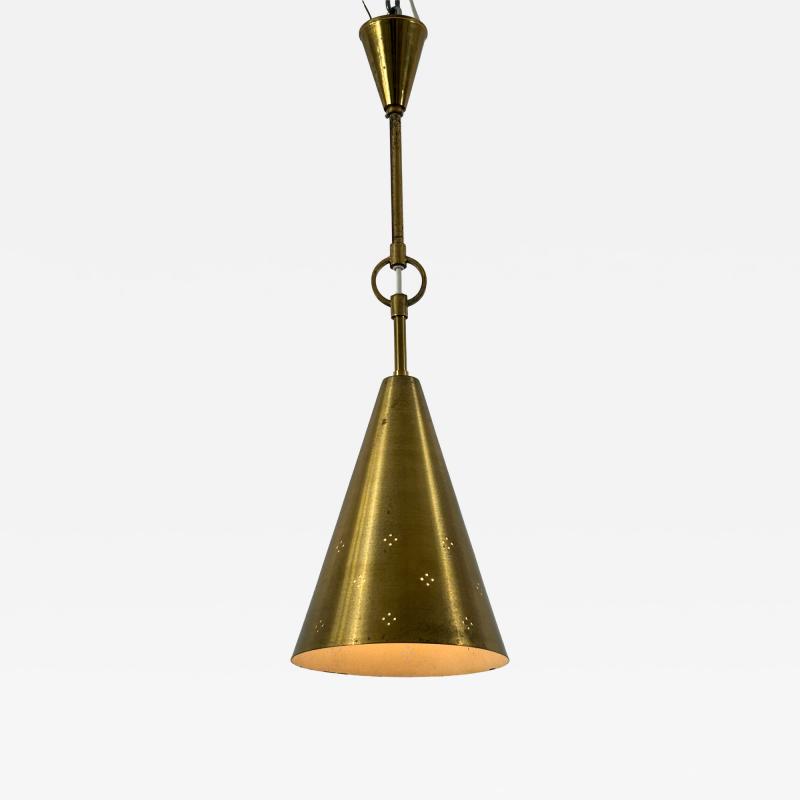 Paavo Tynell Rare Elegant Mid Century Modern Perforated Brass Ceiling Lamp Sweden 1950s