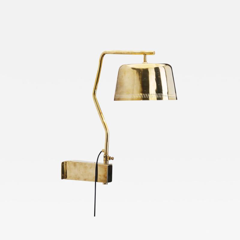 Paavo Tynell Rare Paavo Tynell Brass Perforated Wall Lamp for Taito Oy Finland 1950s