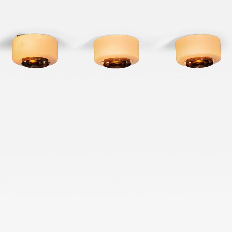 Paavo Tynell Three Model A2 7 Ceiling Lamps by Paavo Tynell for Idman Finland ca 1950s
