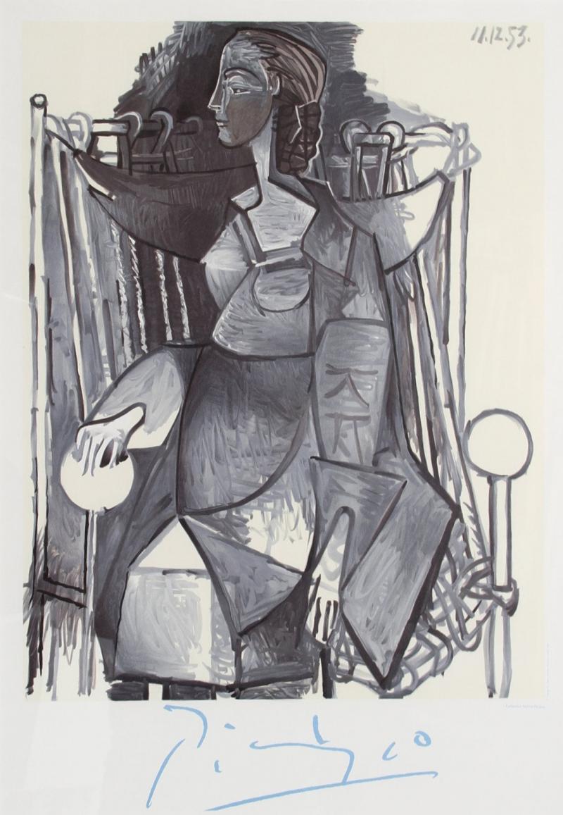 Pablo Picasso Femme Assise dans un Fauteuil Tresse