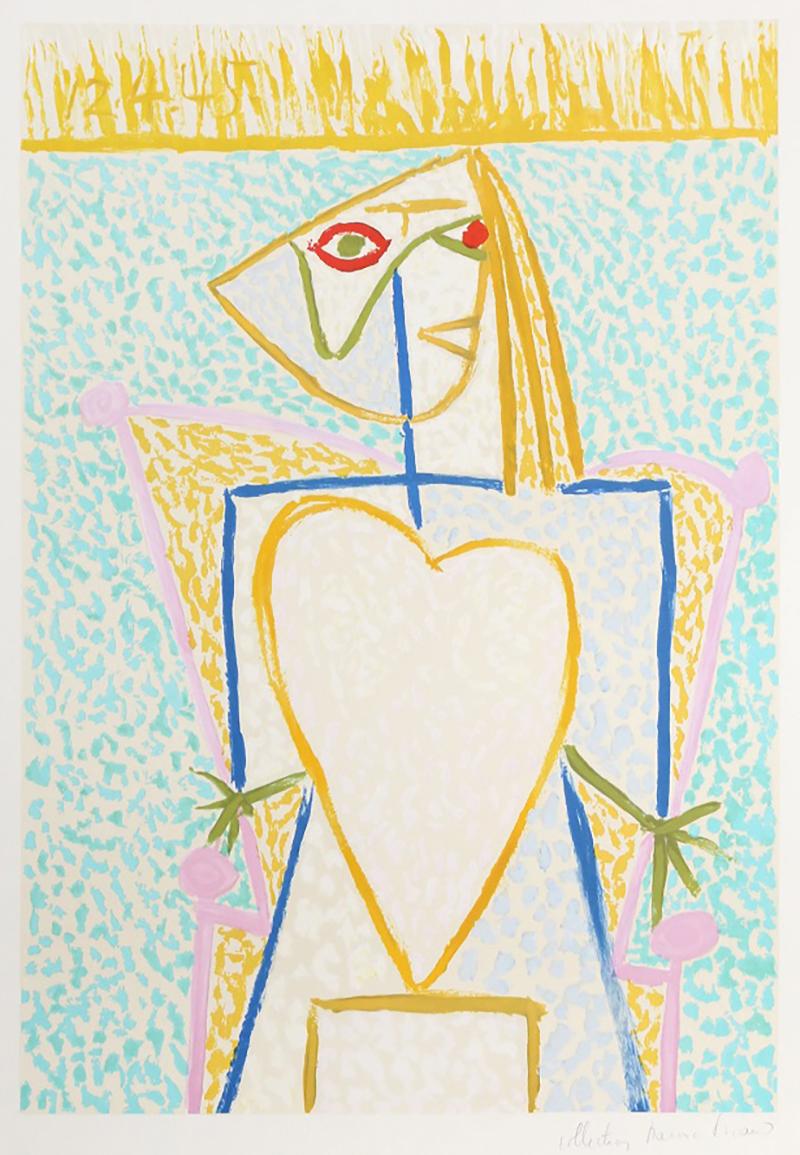 Pablo Picasso Femme au Buste en Coeur