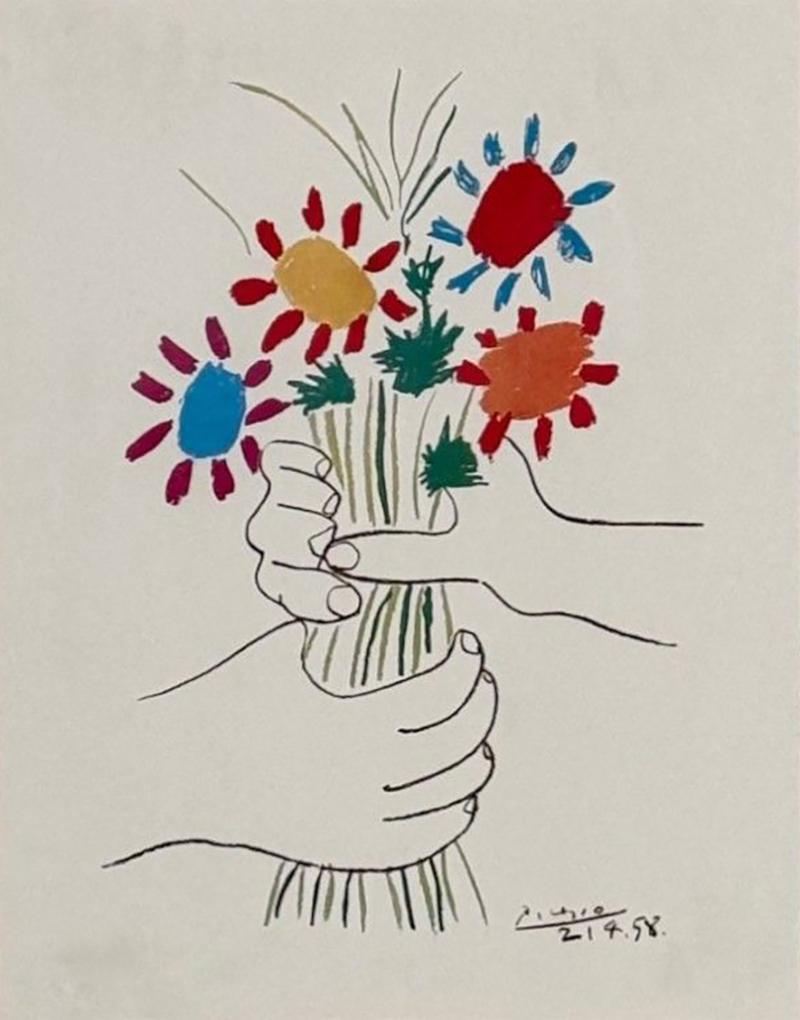 Pablo Picasso Pablo Picasso Modern Framed Lithograph Paper Gilt Frame 1958