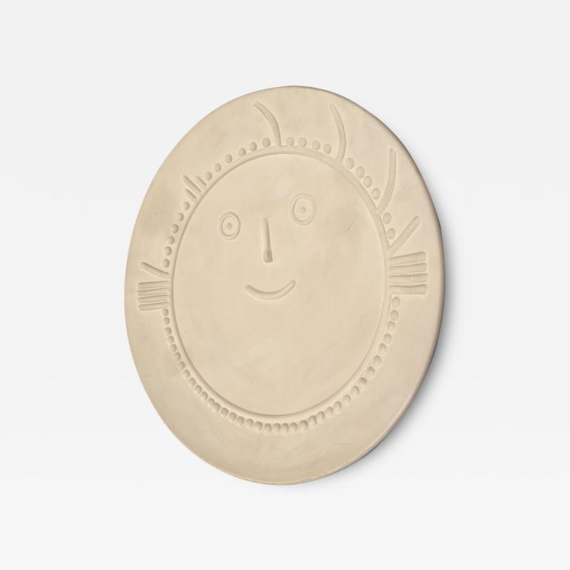 Pablo Picasso RARE SMILING SUN MATTE WHITE CERAMIC PLATE BY PABLO PICASSO