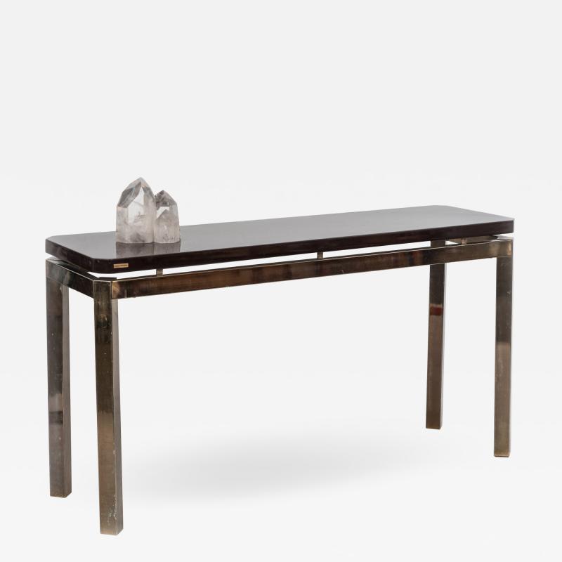 Paco Rabanne French Post War Brass and Quartz Console Table