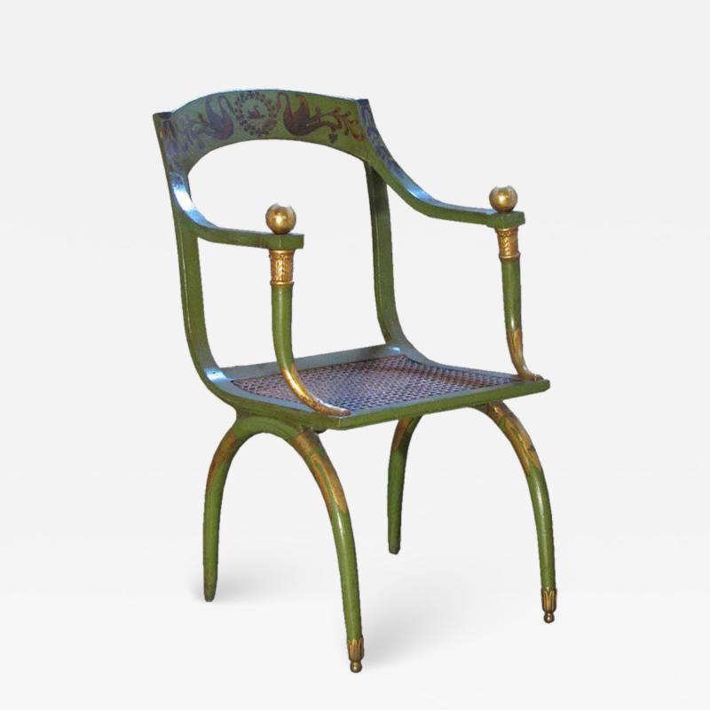 Painted 19th Century Armchair by Jean Joseph Chapuis