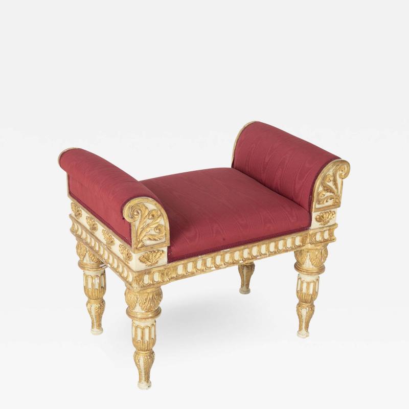 Painted Gilt Bench Made in the Style of a Gianni Versace Estate Bench