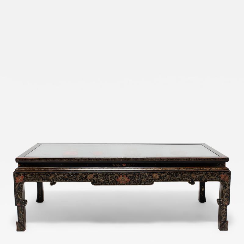 Painted Kang Table with Stone Inlay