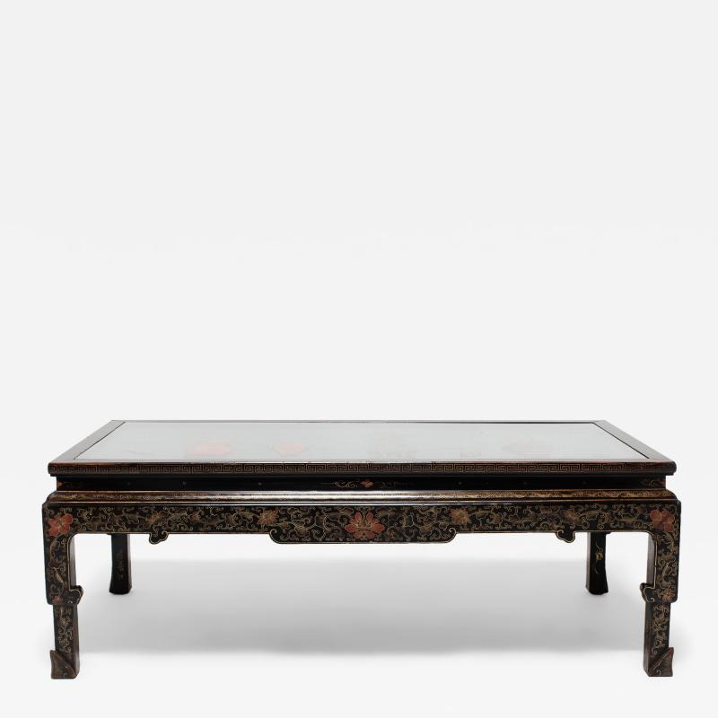 Painted Kang Table with Stone Inlay