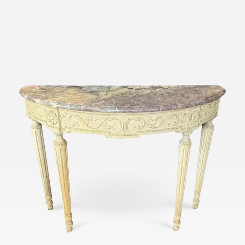 Painted Marble Top Console