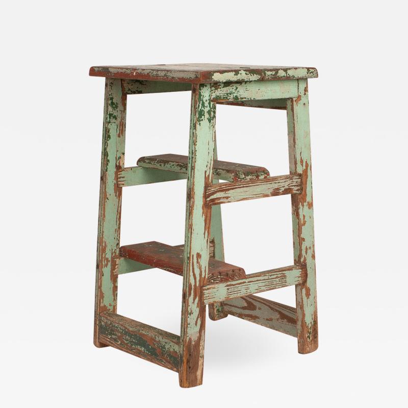 Painted Stool Ladder Mexico Circa 1900