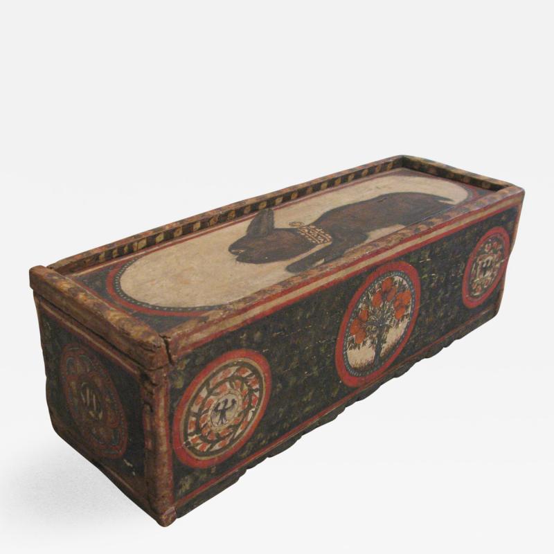 Painted Wood Casket