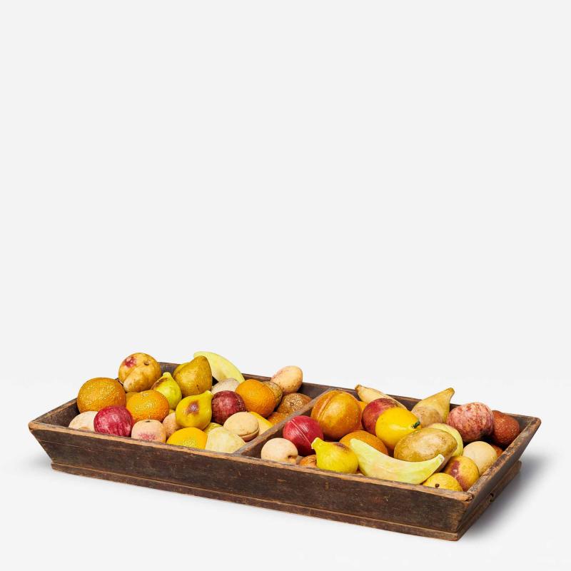 Painted Wooden Tray with Stone Fruit