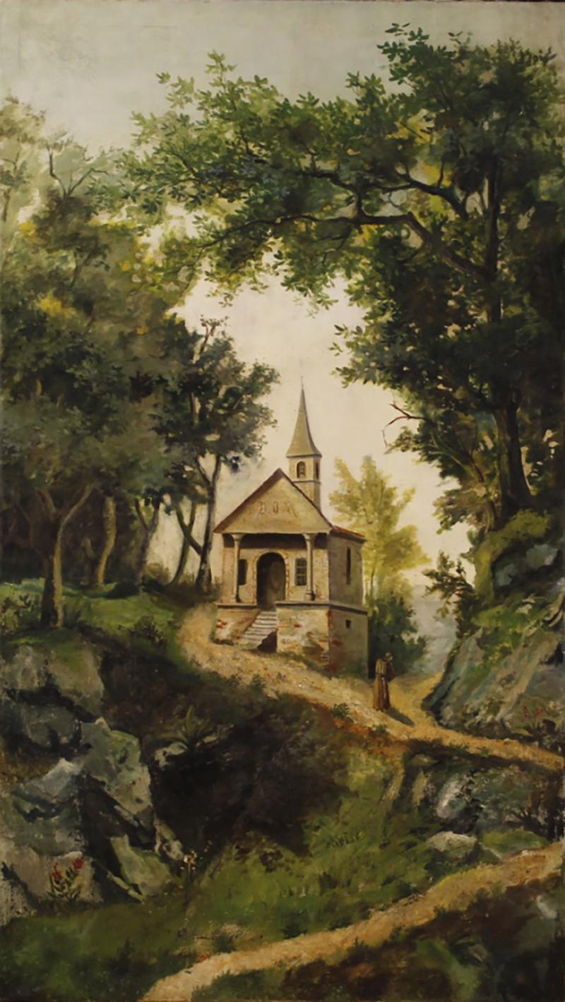 Painting countryside landscape oil on canvas from 19th century