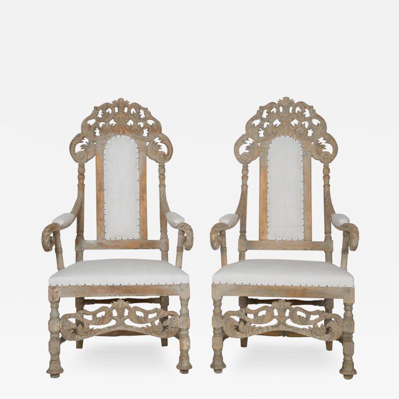 Pair 19th Century Swedish Armchairs