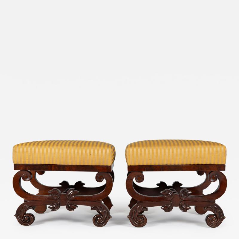 Pair American Classical Footstools