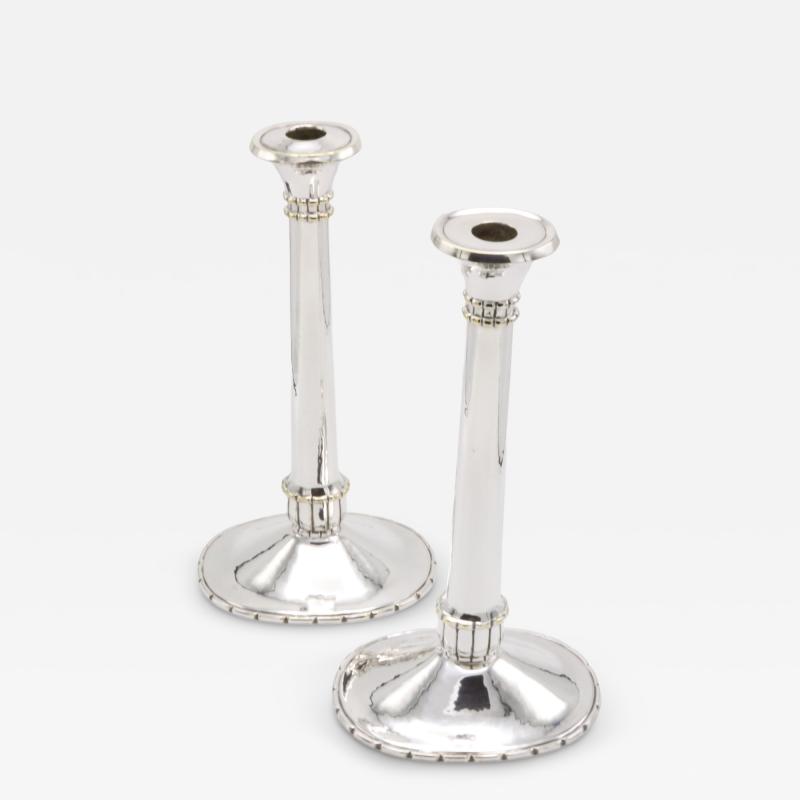 Pair Art Deco Period Dirk Van Erp Candlesticks USA circa 1920