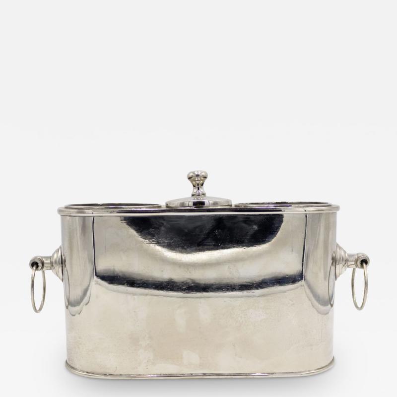 Pair Art Moderne Nickel Plate Wine Coolers