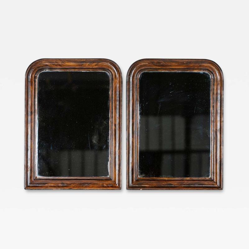 Pair English 19thC Grained Wall Mirrors