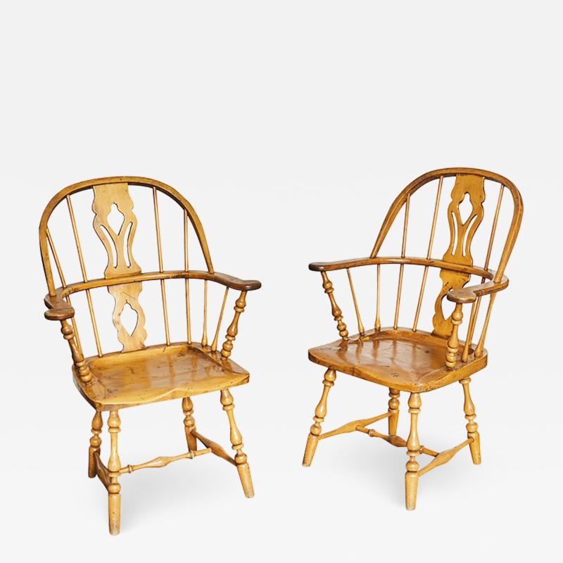 Pair English Country Windsor Chairs