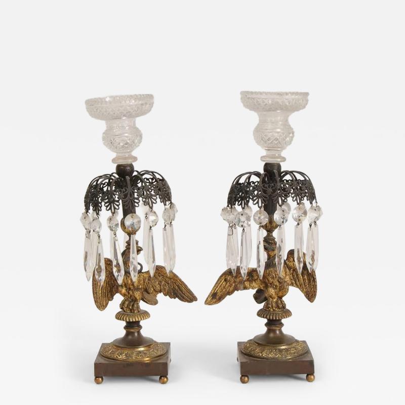 Pair English Regency Bronze Ormolu Candlesticks