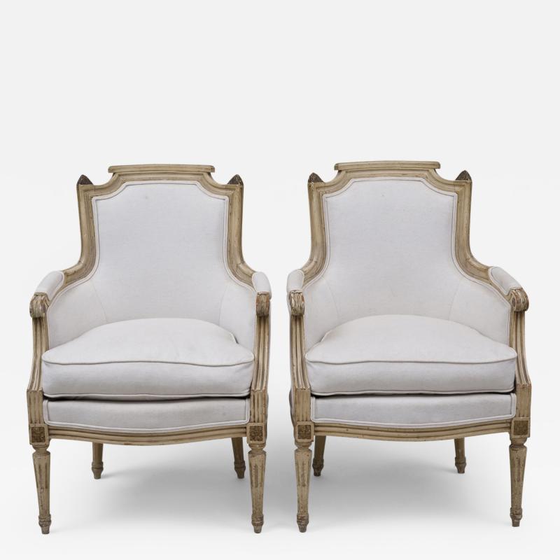 Pair French Louis XVI Style Bergeres