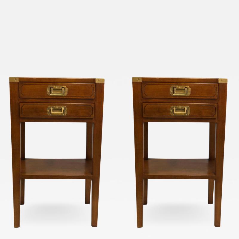 Pair French Mid Century Modern Style Marine Nightstands End Tables