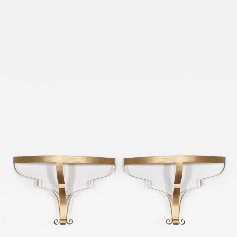 Pair Gilt Iron Console Tables