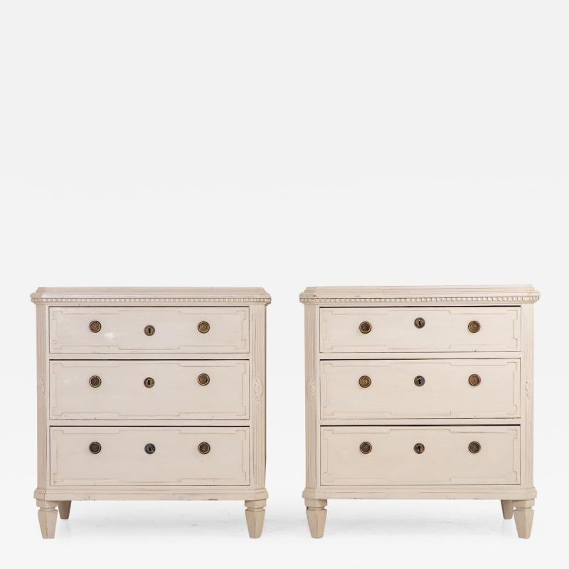 Pair Gustavian Style Chests of Drawers Early 20th Century