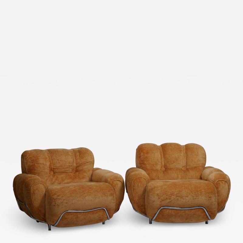 Pair Italian Space Age lounge chairs c1980s