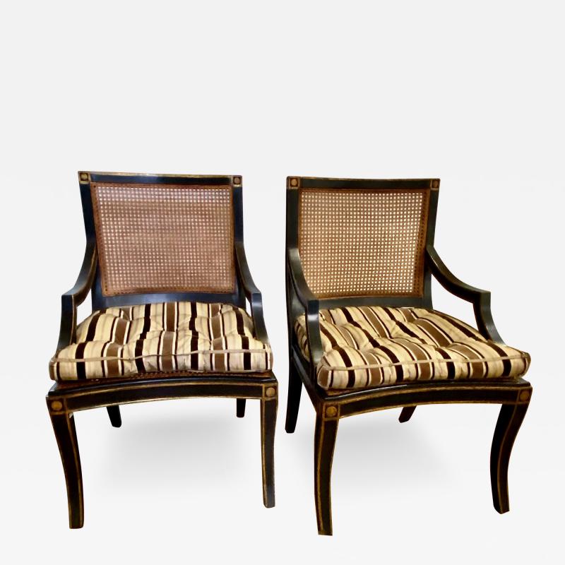 Pair Nancy Corzine Open Arm Chairs