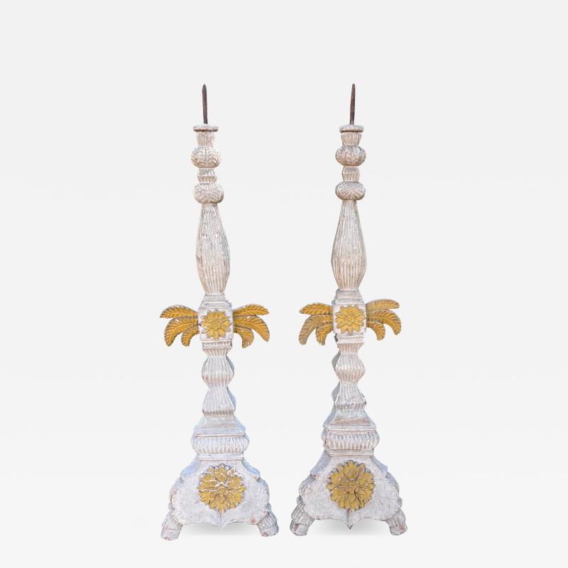 Pair Of 19th Century Italian Baroque Style Prickets